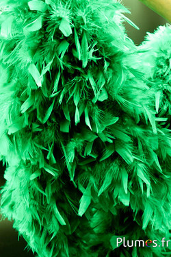 Boa en plumes de coq  - 4 plis, 2 m - émeraude